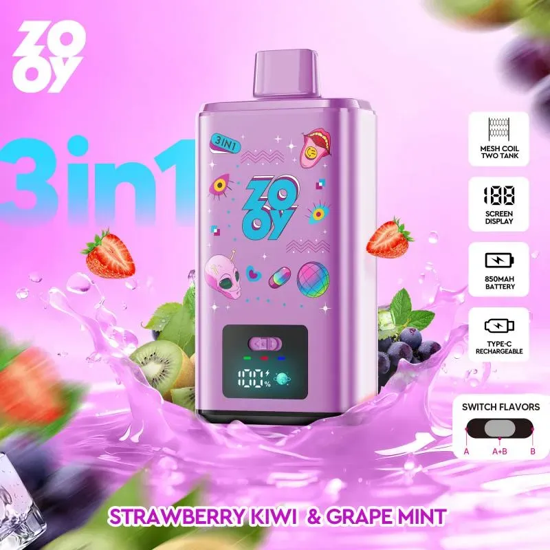 ZOOY 3 in 1 flavors disposable vape device