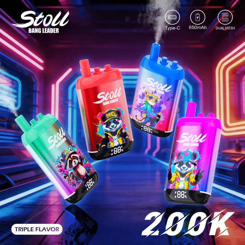 Front view of the Bang Leader Stoll 200000 puffs disposable vape in triple flavors.