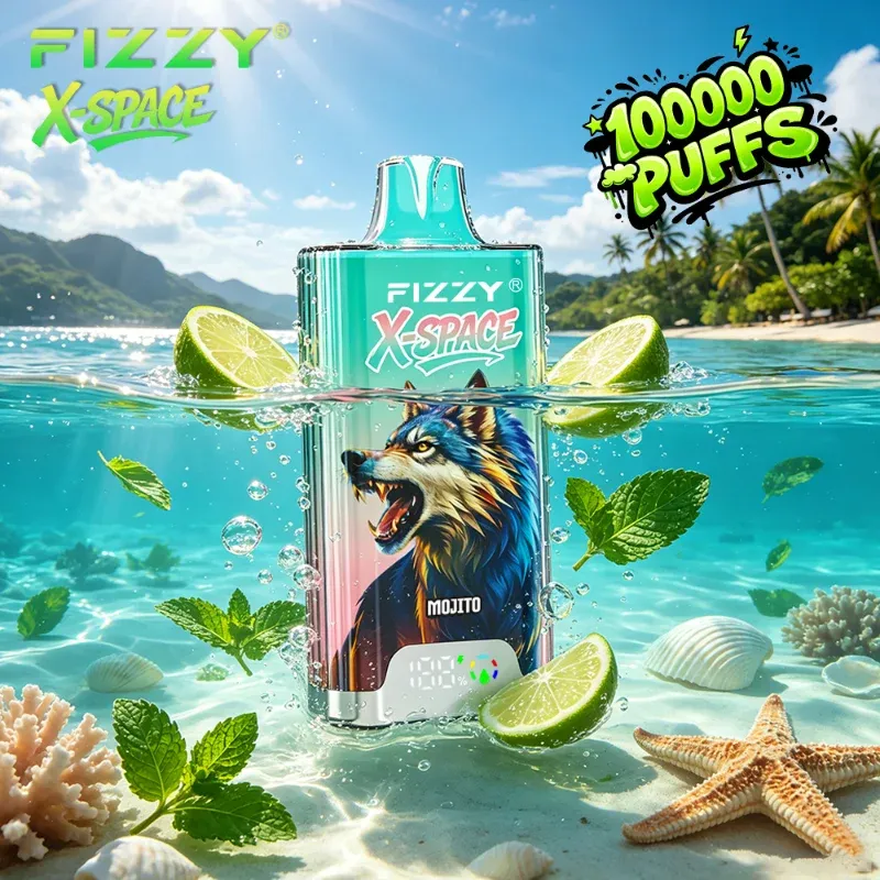 Fizzy X SPACE 100000 puffs vape EU legal
display box packaging