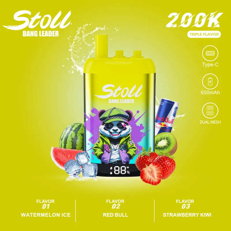 Bang Leader Stoll high capacity vape pen featuring triple flavors technology.