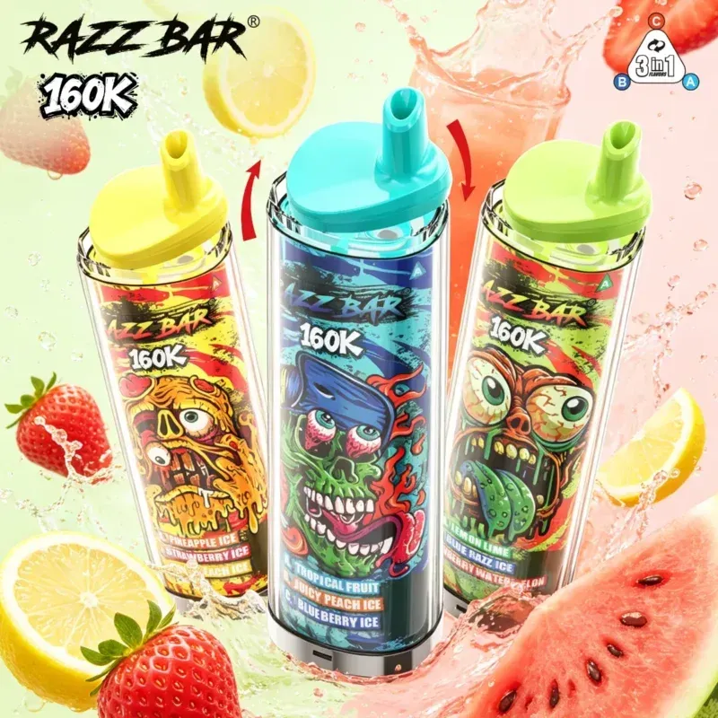 imgi 20 vapemaison razz bar 160k puff 160k disposable vape display Vivivapes Razz Bar 160K Puffs 10 triple flavors lineup