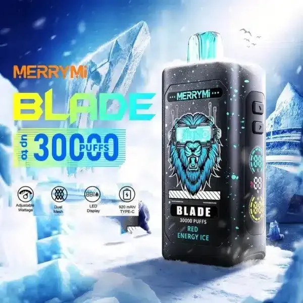 Merry Mi Blade 30k puffs disposable vape device in sleek design.