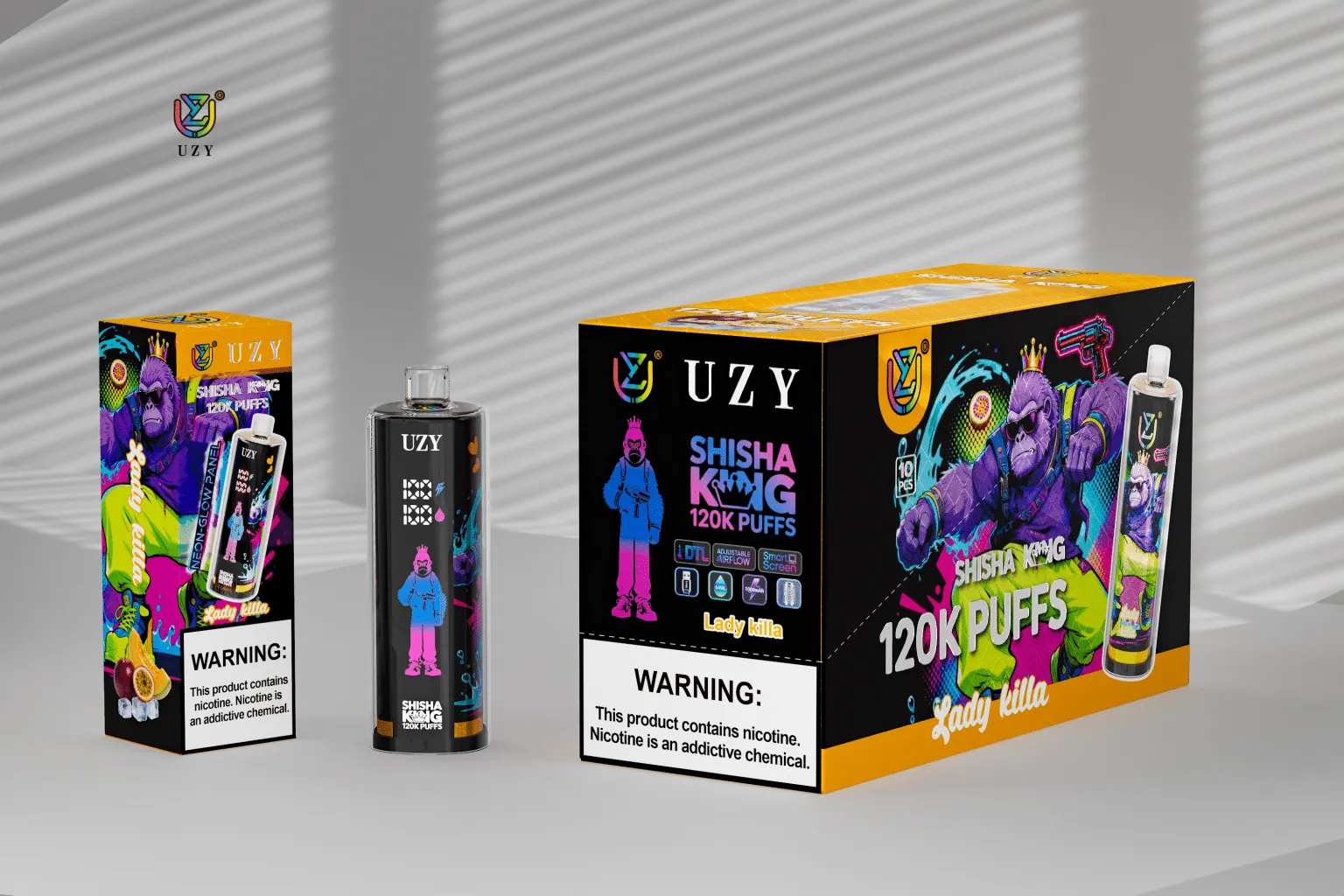 UZY SHISHA HOOKAH KING 120k 64ml e-liquid disposable vape pods