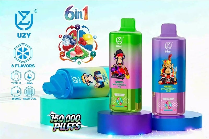 imgi 28 Long Lasting UZY 150K Big Puff 6 in 1 Adjust Vape Pen scaled 副本 UZY 150K Puff 150000 Big Puff Crystal Six Flavors Vape Pen shops