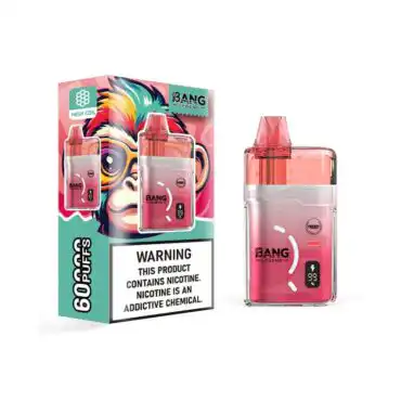 ViviVapes BANG Legend disposable vape device with colorful packaging, nicotine warning, and sleek de.