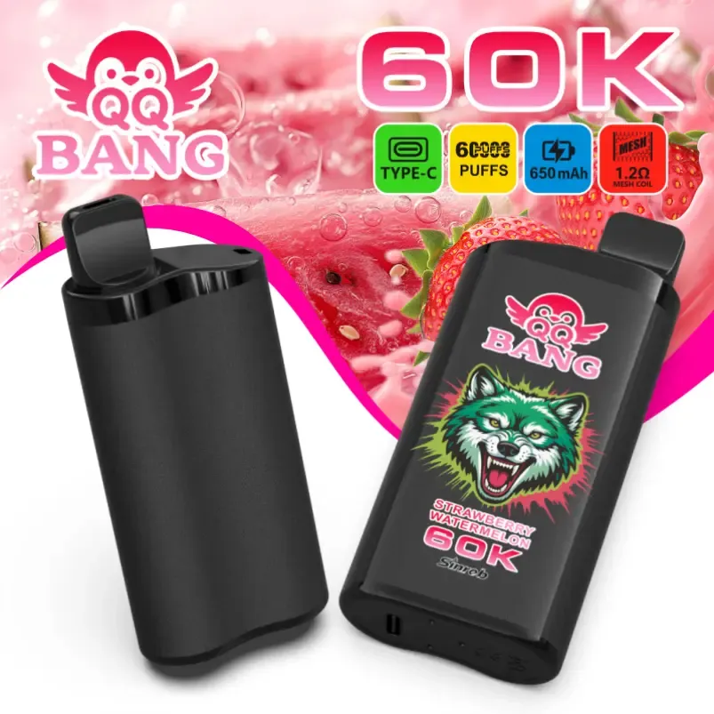 QQ Bang 60000 puffs electric cigarette device showcased on a white background.