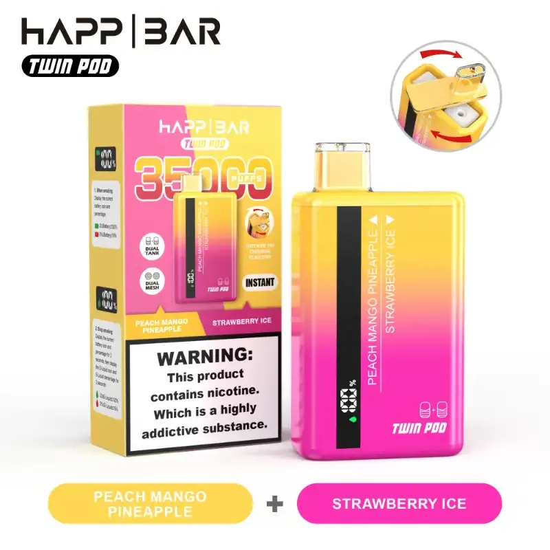 Happ Bar Twin Pod 35000 | High Capacity 35K Puffs Rechargeable Disposable Vape | 36mL E-Liquid