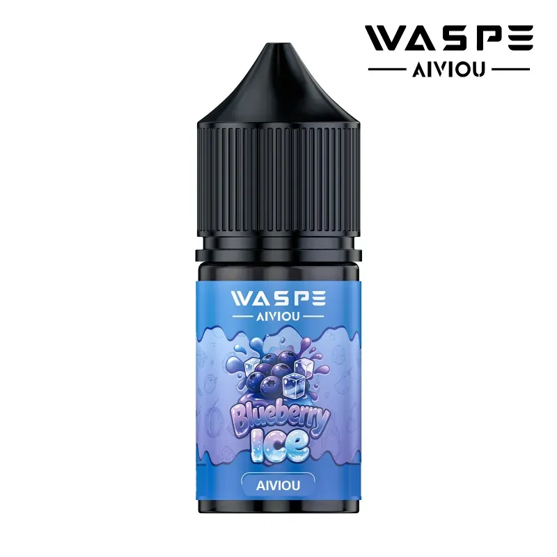 imgi 372 waspe aiviou 02 blueberry ice product image Vivivapes WASPE 30ml nicotine salt bottle showing 20mg per ml nicotine strength label