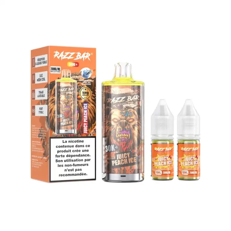 Razz Bar 30k Plus 30000 Puffs Razzbar Disposable Vape - 2% Nicotine (20mg) | TPD Compliant & USB-C Rechargeable