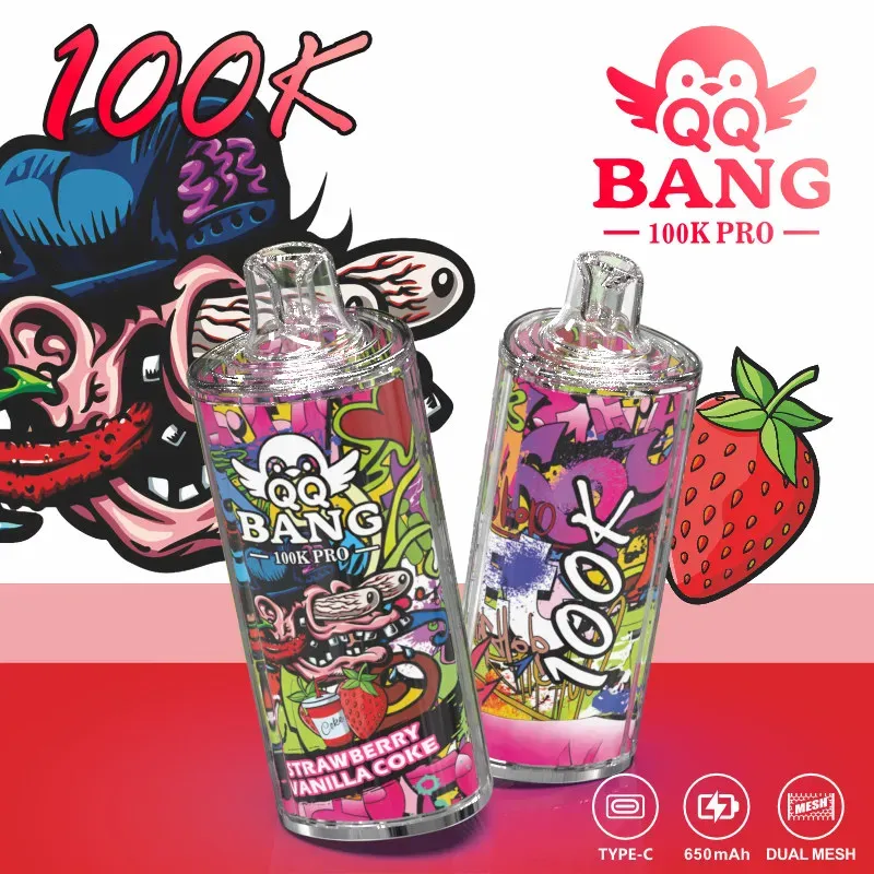 imgi 380 qq bang 100k pro strawberry vanilla coke promo Vivivapes QQ BANG 100K Pro Juicy Peach Ice disposable vape bar