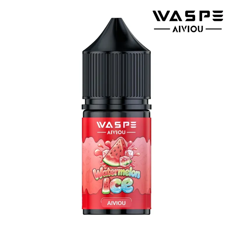 imgi 396 waspe aiviou 04 watermelon ice product image Vivivapes WASPE 30ml nic salt e liquid bottle with fruity flavor background design