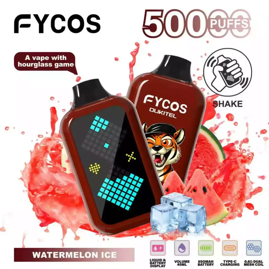 FYCOS Player 50K Puffs Hourglass Vape Bar - Dual Mesh Coil & LED Display