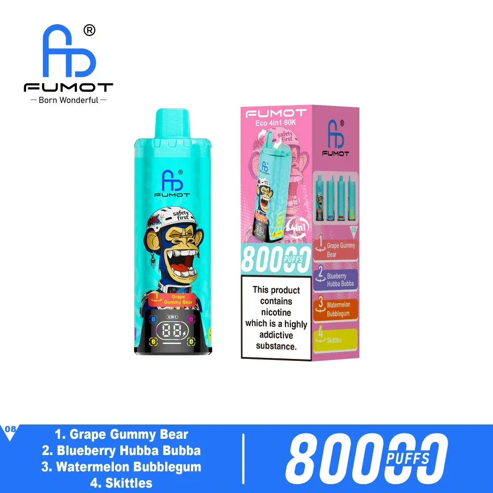 Bulk wholesale packaging of multi flavor disposable vape Fumot ECO 4in1