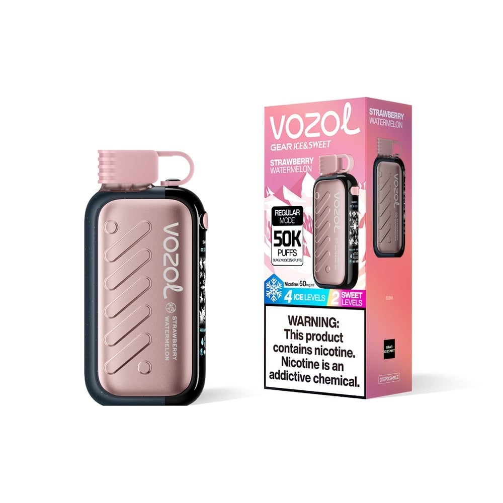 imgi 44 Vozol Gear Ice Sweet Strawberry Watermelon Vozol Gear 50K ice and sweet disposable vape 50000 Puff shisha | 50mg Nicotine | 800mAh Rechargeable Vaper