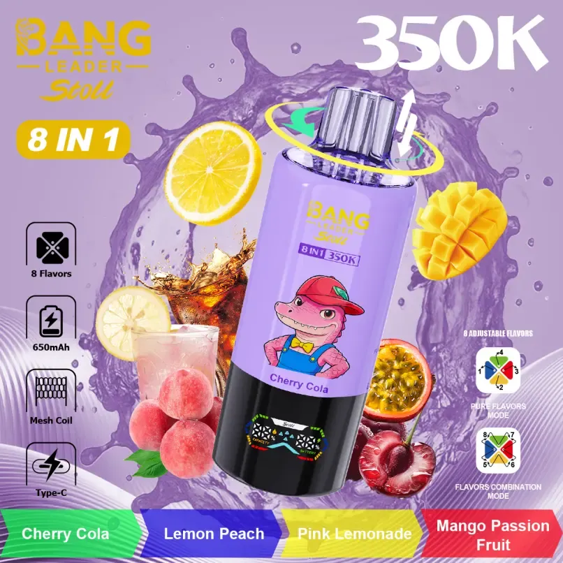 New Bang Leader 350K 8in1 Disposable Vape 350000 Puffs 0%/2%/5% Nicotine 12 flavors bang stoll