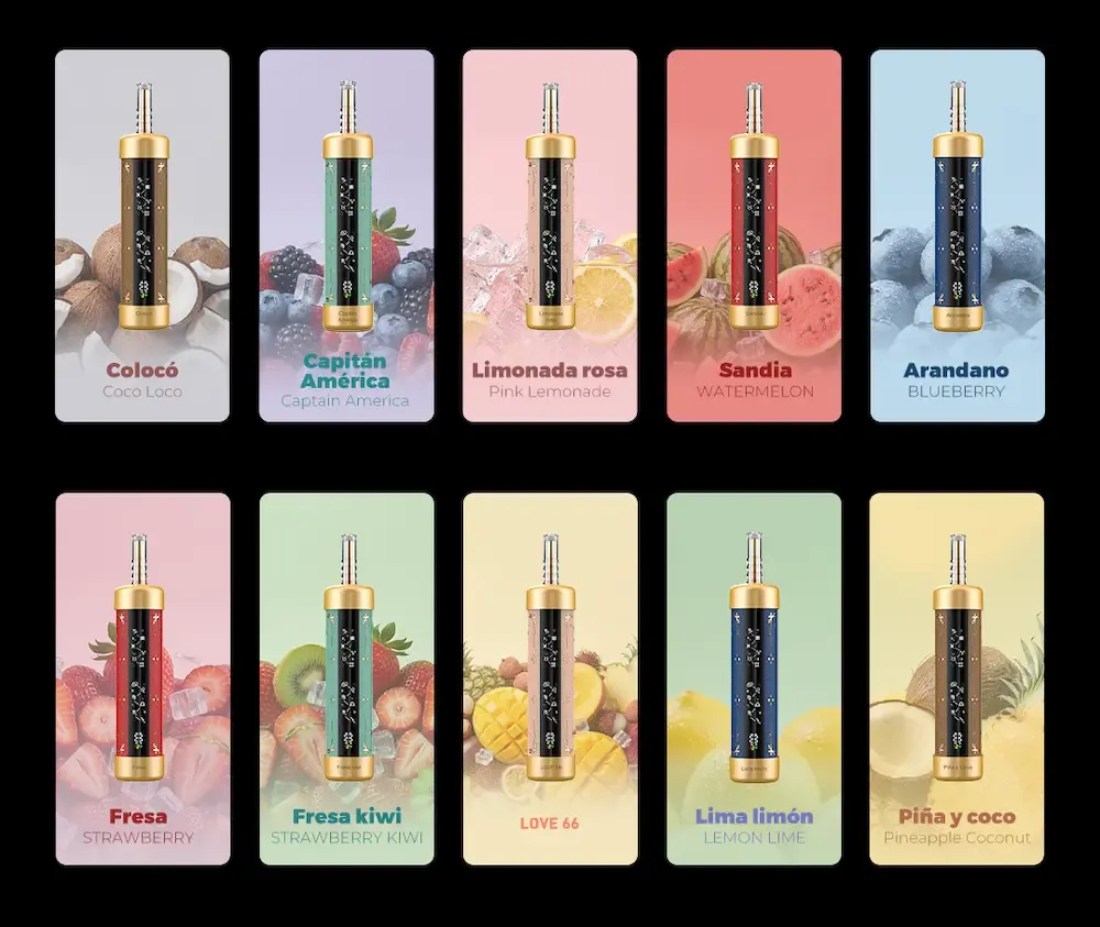 imgi 45 airmez habibi 120k disposable vape 10 flavors collection Vivivapes Airmez HABIBI 120K Love 66 Shisha Flavor Disposable Vape