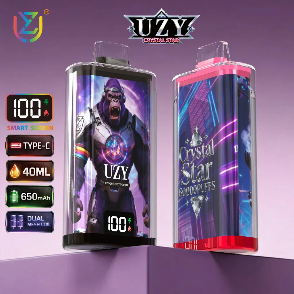 UZY Crystal Star 60000 crystal disposable vape front view 60k puffs
