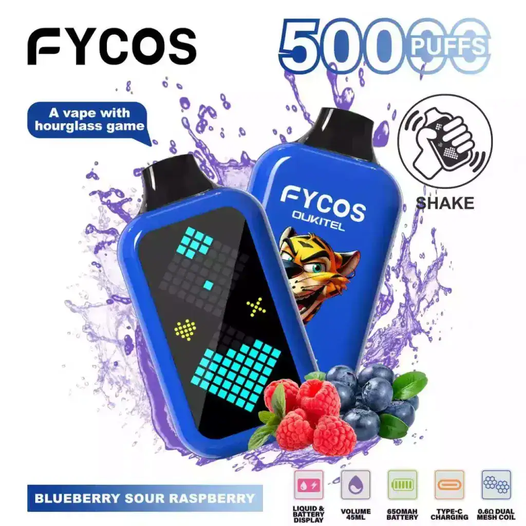 imgi 460 FYCOS Player 50K Disposable Vape Bulk Purchase 50000 Puffs LED Screen Dual Mesh Coil 4 Vivivapes FYCOS Player 50K Puffs Hourglass Vape Bar - Dual Mesh Coil & LED Display