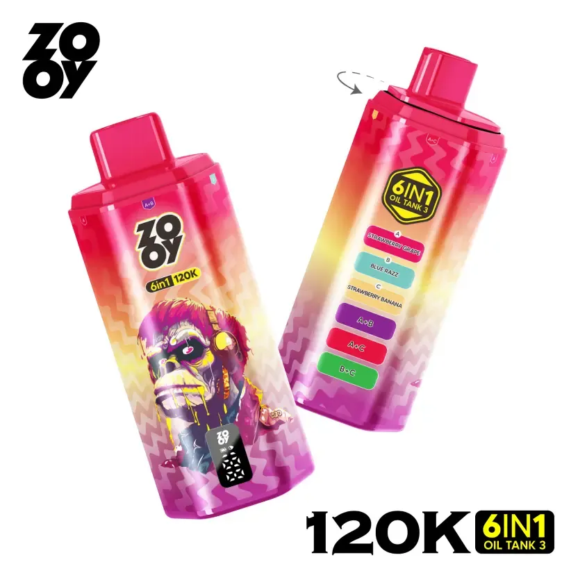 imgi 468 ZOOY Vape 120K Puffs 5 ZOOY Vape 120K Puff 6 in 1 Disposable Vape Kit with Smart Screen | 850mAh Type-C | 20mg/30mg/50mg Nic Salt