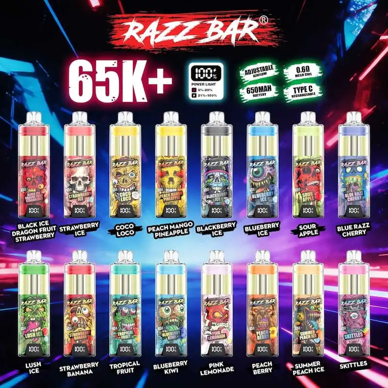 Razz Bar 65k Puffs TPD Disposable Vape | Wholesale & Best Price Razzbar Vape