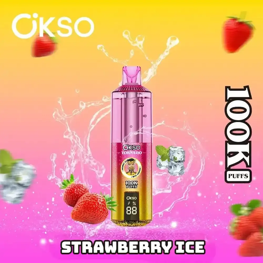 OKSO Tornado 100k puffs disposable vape official packaging for European market storefront