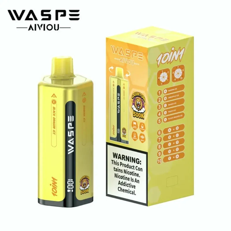 imgi 51 WASPE 10 in 1 Quinton 500K Banana Ice Pineapple Ice Mango Ice Peach Ice Black Dragon Ice 800x800 1 Vivivapes 650mAh battery with Type-C fast charging port on WASPE 10 in 1 Quinton 500K