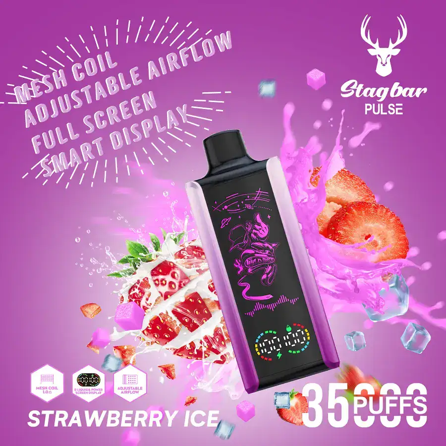 Stag bar Pulse 35000 vape with LED screen 