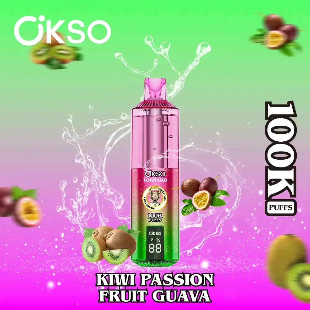 imgi 54 OKSO Tornado 100K Puff Disposable Vape with 0 5 Nicotine Kiwi Passion Fruit Guava Flavor Vivivapes Buy OKSO Tornado 100k Puffs Vape Online | Free Shipping EU