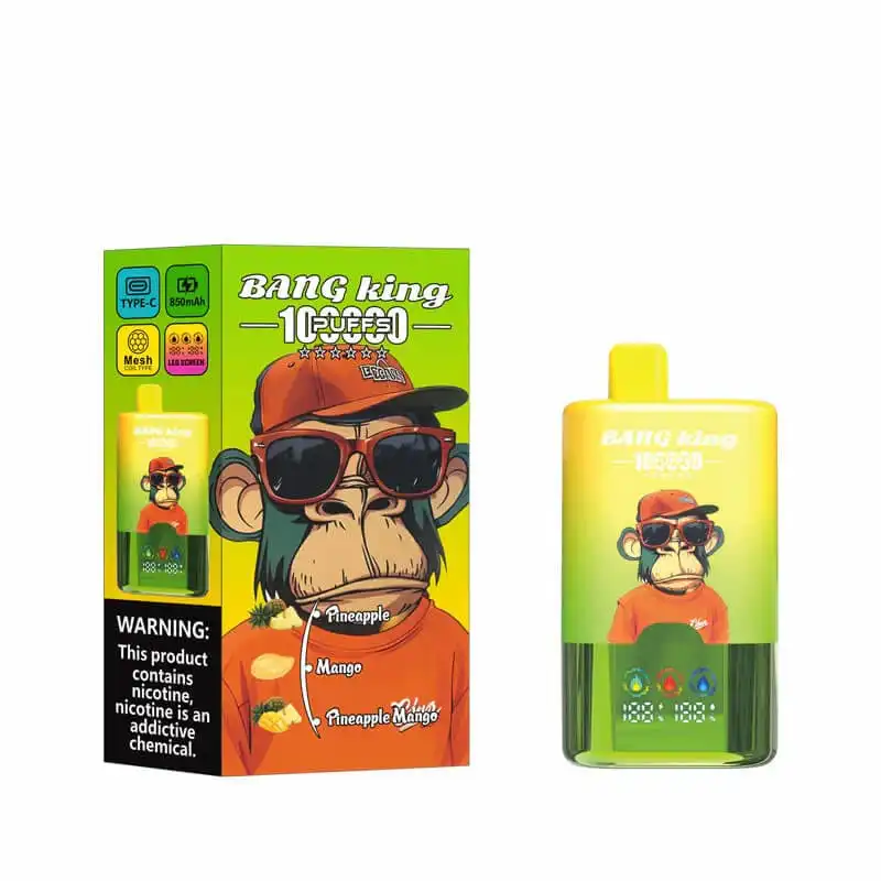 imgi 5 Bang King 100K 4 Vivivapes VIVIVAPES Bang King disposable vape with colorful packaging and cartoon monkey design.
