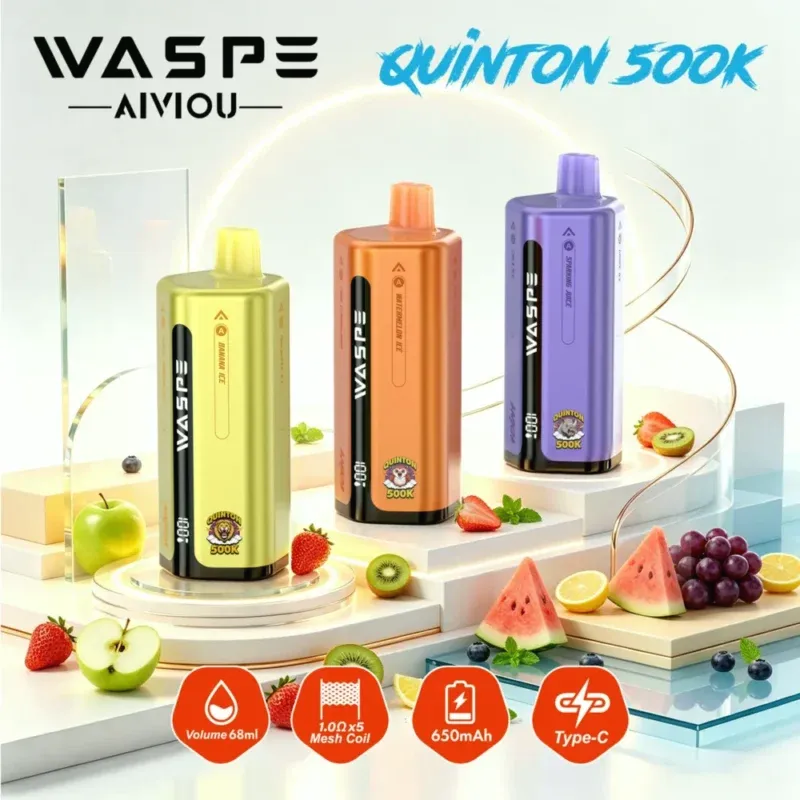 Buy WASPE 10 in 1 Quinton 500K disposable vape online with fast global express delivery