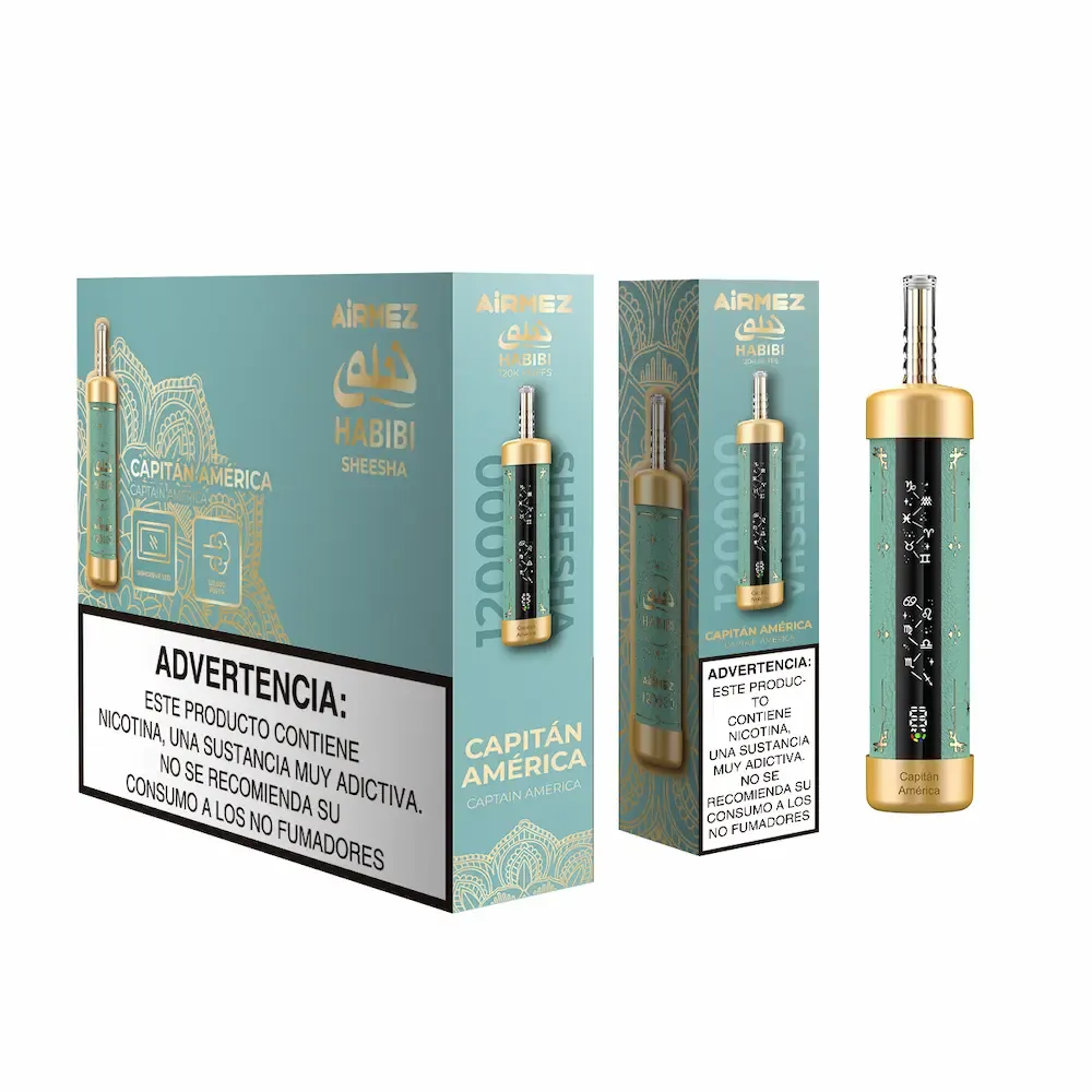 imgi 63 airmez habibi 120k captain america shisha disposable vape Vivivapes RGB LED Lighting Disposable Hookah Vape Airmez HABIBI