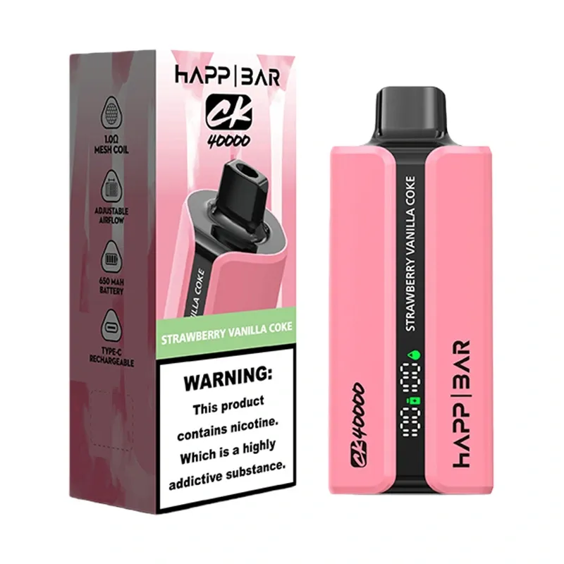 imgi 64 Happ Bar CK40000 40K Puffs Disposable Vape Wholesale Strawberry Vanilla Cola HAPP BAR CK40000 40K 40000 Puff Disposable Vape - 40mL E-Liquid & 650mAh Type-C (2%/5% Nic)
