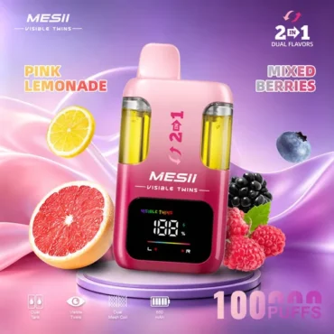 Mesii Visible Twins 100k 100000 Puffs Box Vape Disposable 30ml Dual Flavor with Visible Oil Tank
