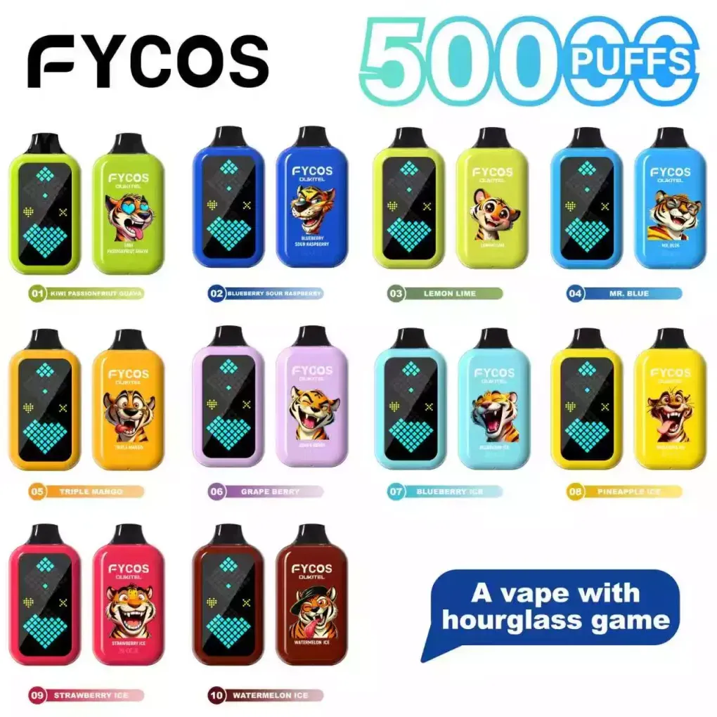 FYCOS 50K 50000 Puffs Hourglass Player Disposable Vape Bar - Dual Mesh Coil LED Display