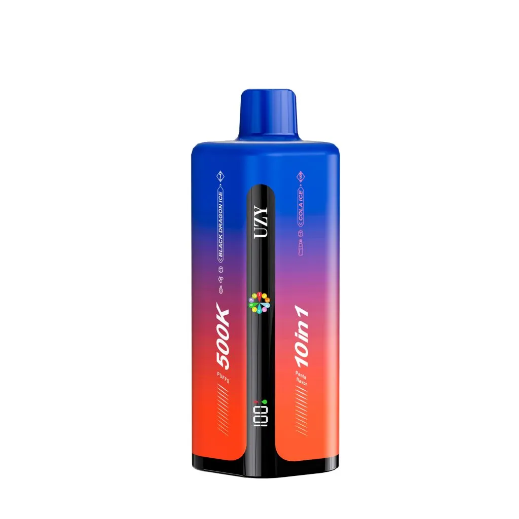 Smart LED screen showing battery level and e-liquid indicator on UZY PENTA vape