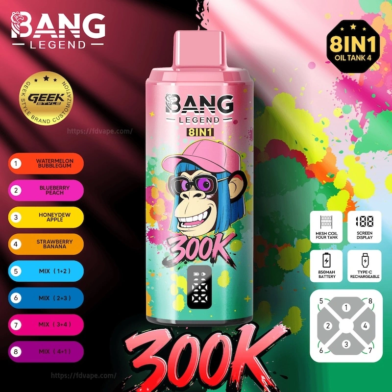 Bang Legend 300K smart LED display showing battery and juice level