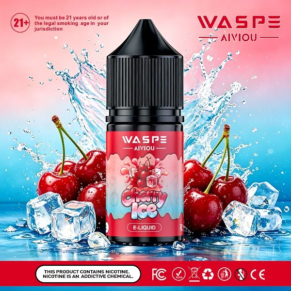 WASPE 30ml e liquid bottle compared with Elfliq nic salt line for flavor intensity