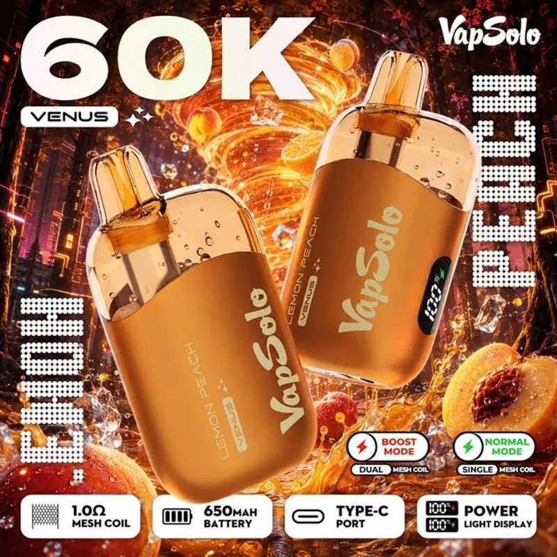 Vapsolo Venus 60000 Watermelon Ice flavor disposable vape device with fresh watermelon graphics.