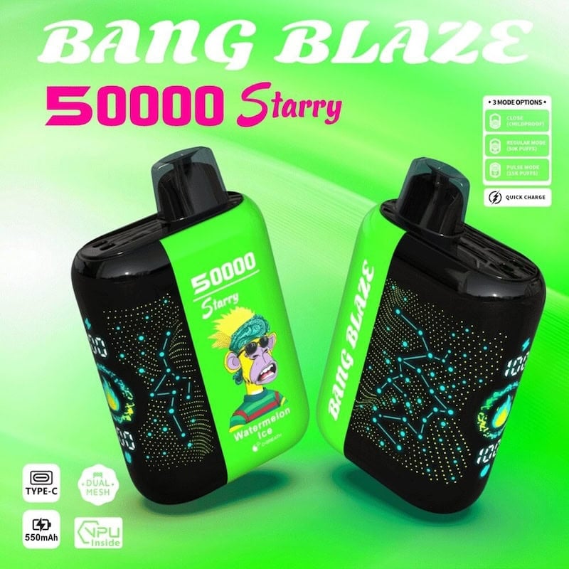 Bang Blaze Starry vape high-puff count vape with mesh coil 