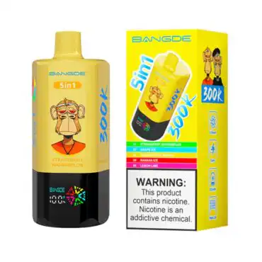VIVIVAPES 5-in-1 vape liquid bottle with colorful packaging, featuring a cartoon monkey mascot and f.