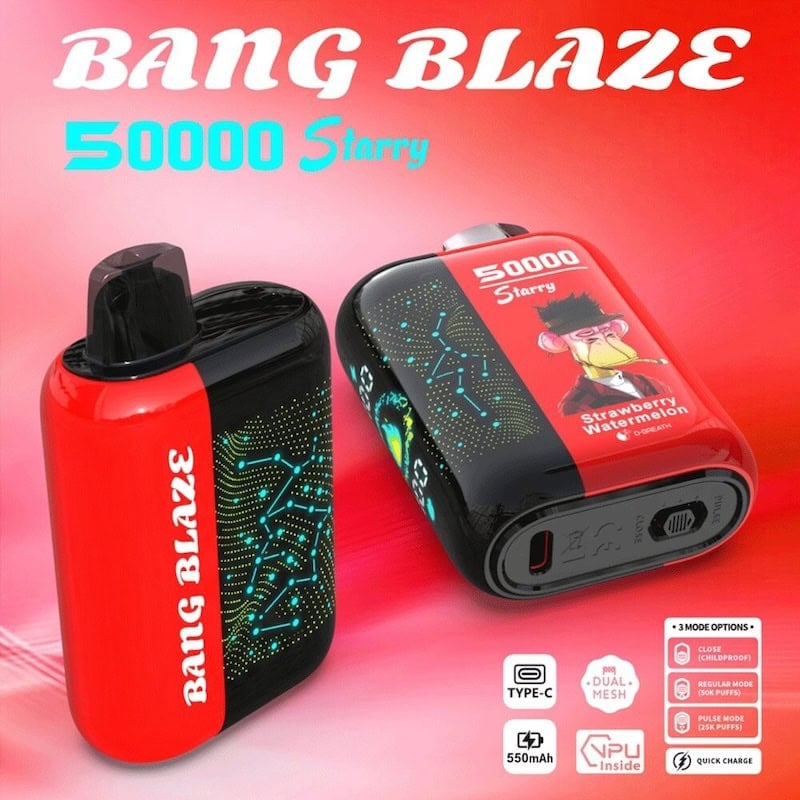 Bang Blaze Starry 50000 50K Puffs Hottest LED Display Disposable Vape CoboVape Bang Blaze OEM vape best 50000 puffs disposable vape