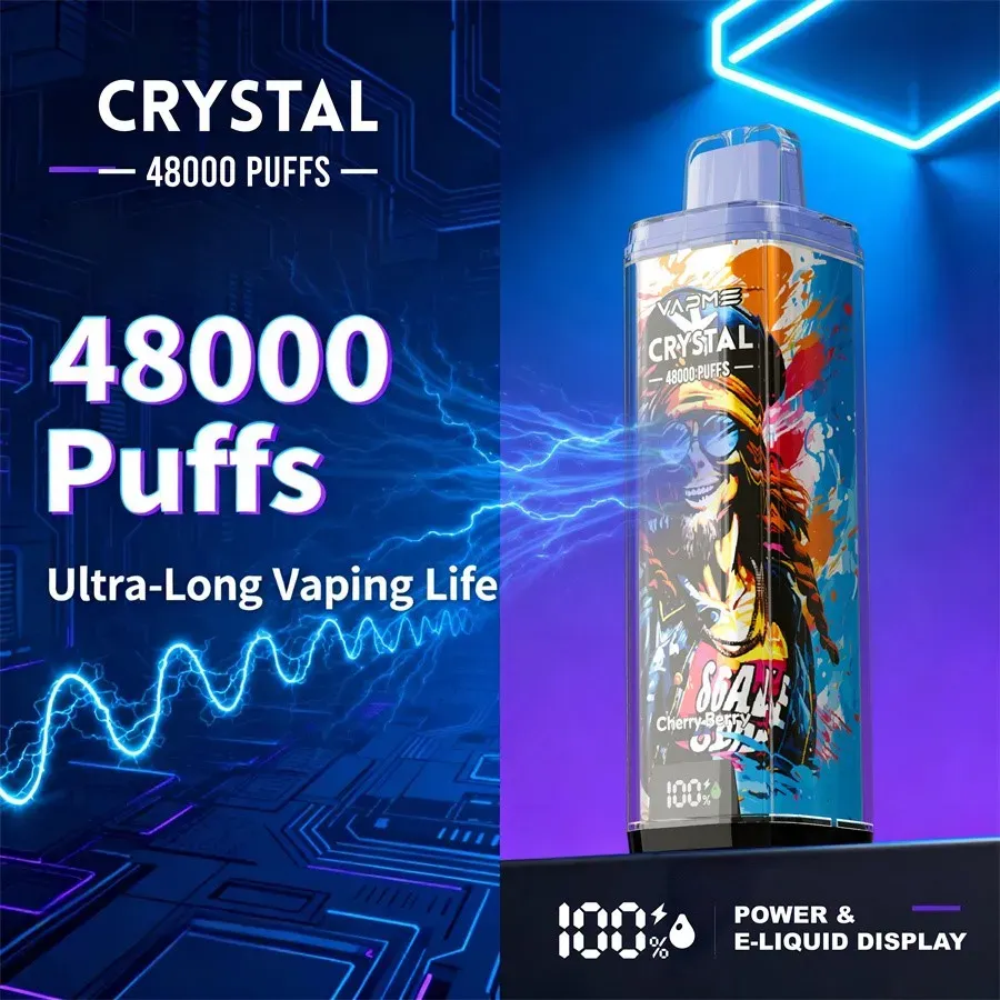 VAPME CRYSTAL 48000 disposable vape front view with crystal finish