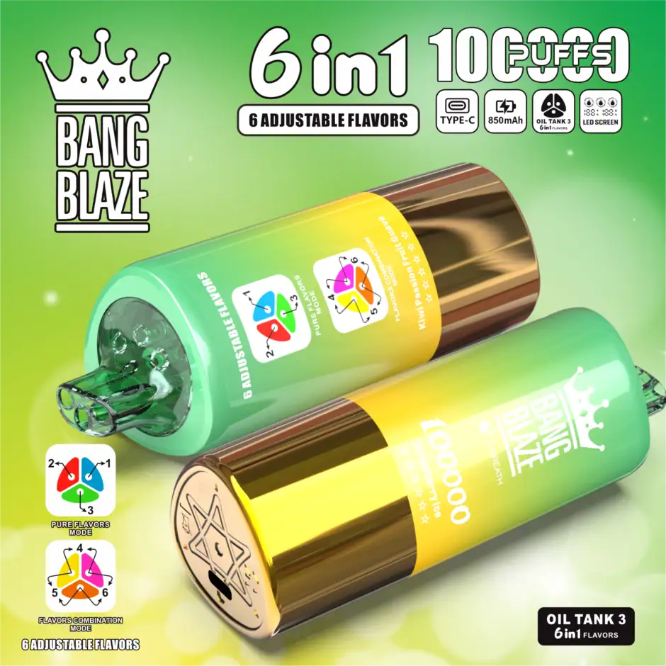 Bang Blaze 100000 puffs 100K disposable vape 6-in-1 flavor vape