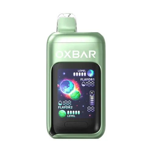 oxbar dual blend 50k review led screen Vivivapes Real-time metrics on the Mega LED display screen of Oxbar Dual Blend 50k.