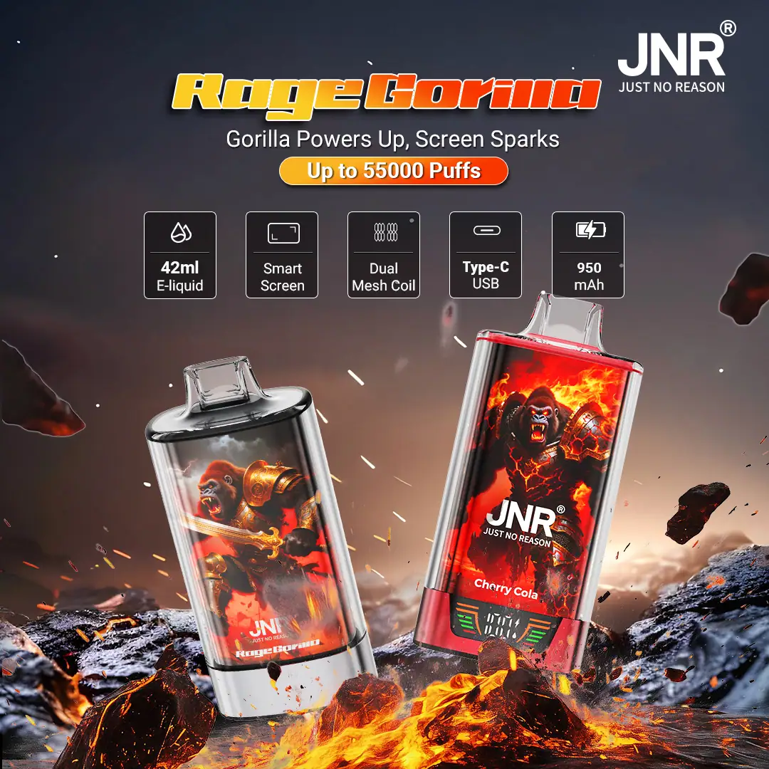 JNR Rage Gorilla e-cigarette 55000 puffs vape rechargeable disposable vape