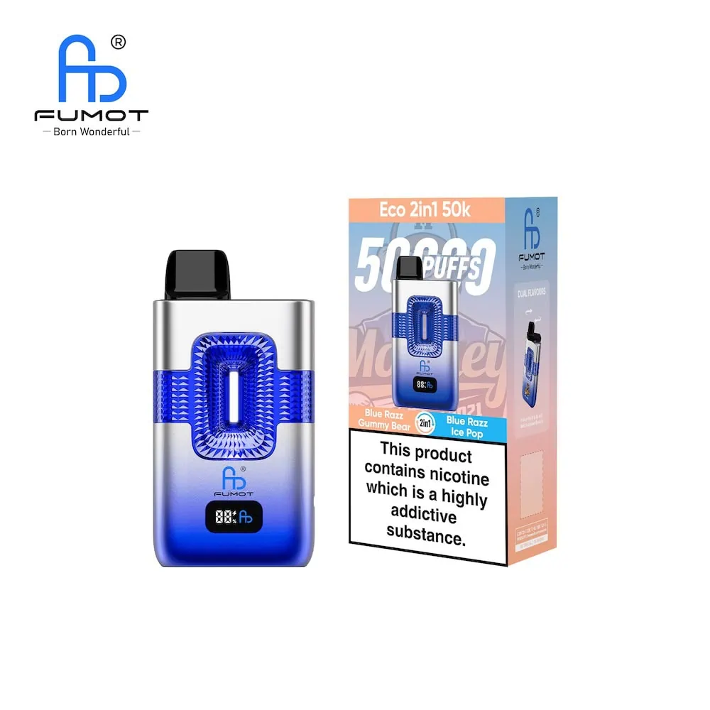 Fumot Eco 2in1 50K Puffs 50000 Disposable Vape Kit | Reusable Pod System with LED Screen Dual Flavor