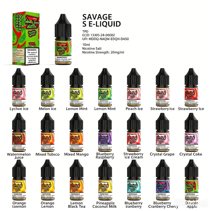 SAVAGE VAPE E-Liquid Juice 10ml Nic Salt 20mg bottle 
