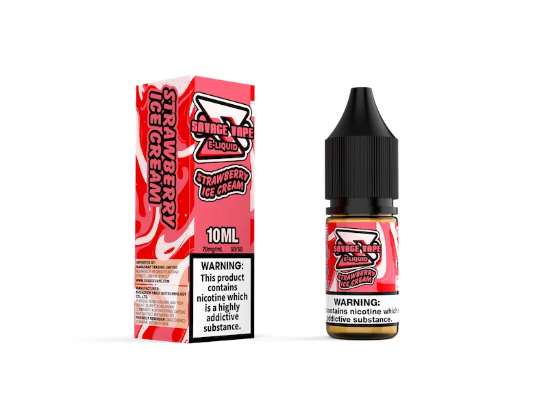 TPD compliant SAVAGE VAPE e-liquid 10ml 20mg childproof cap bottle