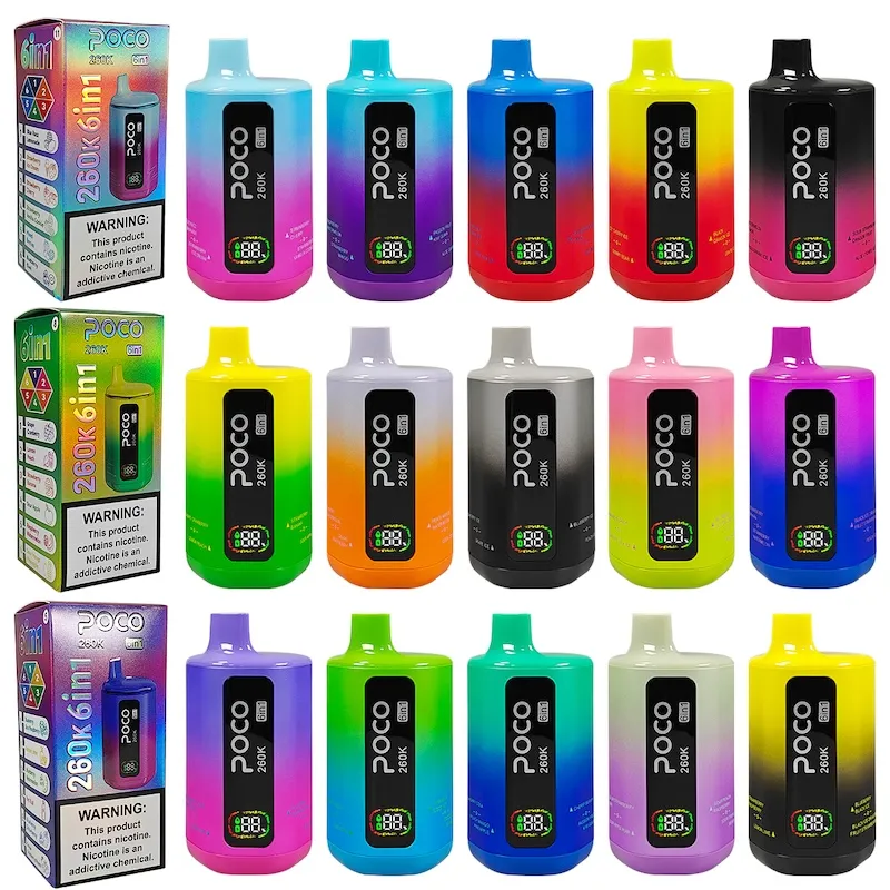 POCO 6 IN 1 260K disposable vape device in multi-flavor options