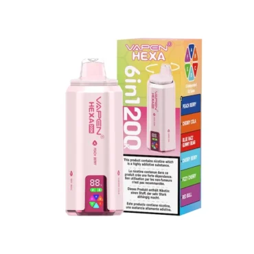 Retail display box packaging for VAPEN HEXA 6IN1 200K Puffs disposable vape